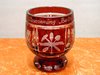 Hand Cut drinking cup Glaziers Berlin Guild of ruby red