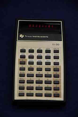 Red LED Texas Instruments TI-30 calculator