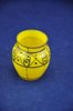 yellow glass vase with silver ornament 1900