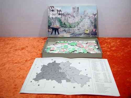 Unser ganzes Berlin Puzzle Landkarten Legespiel 1962