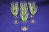 7 Wine glasses uranium glass around 1920