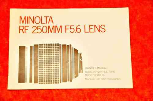 Minolta RF 250mm F5,6 Lens Bedienungsanleitung