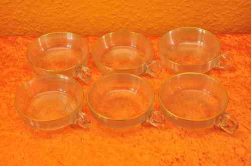 6 champagne glass with handles and decorative thread