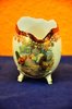 Porzellan Vase auf Füßen Eivase Motiv Hühner