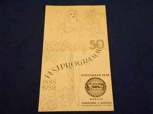 50 Jahre Wintergarten Festprogramm 1938