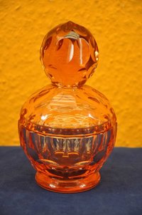 Rosalin crystal glass jar with lid Art Deco rare form