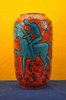 Bodenvase Keramik Motiv: Blauer Reiter Lavaglasur