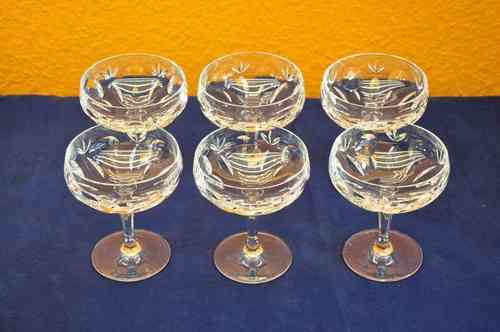 Nachtmann Bamberg 6 crystal glasses Champagne cups