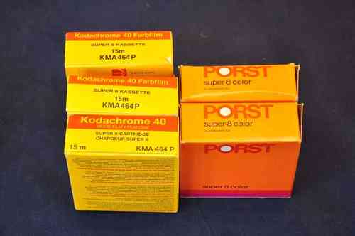 Super 8 3x Kodachrome films 40 2x Porst color