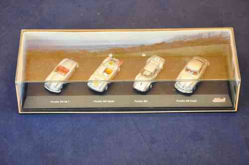 Schuco Junior Line Porsche 4er Set in Vitrine