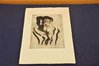 Etching expressionist male head signed Dismer