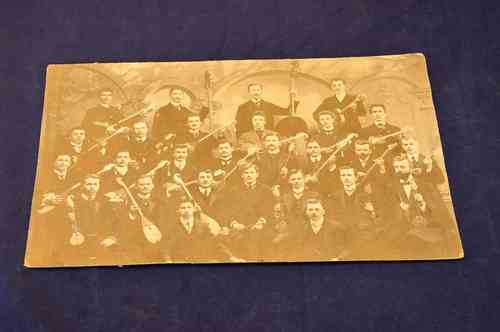 CDV Foto 35x22cm Mandolinenorchester von ca.1890