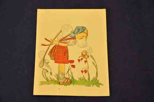 Postkarte Motiv: C.Wagner Mädchen mit Schmetterling