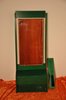 Hall mirror with light + cabinet in green 70s style