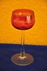 Vintage Wine glass with red glaze