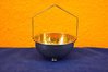 Art Deco Handle Bowl gold-plated brass glass insert