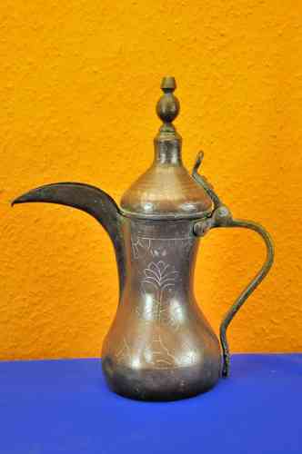 antique beaked flagon made brass/copper, punches 1900