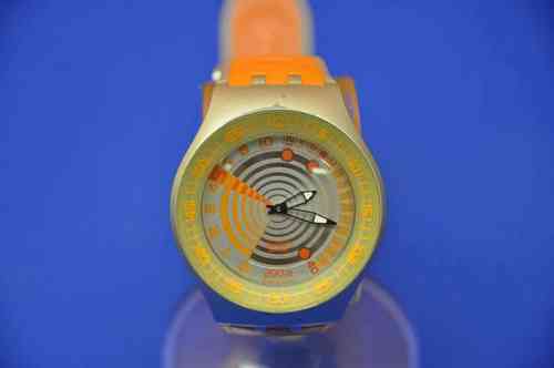 Swatch Scuba diving watch with depth gauge orange/silver