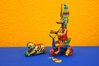 1950s Tin toys propeller duck and cat with ball