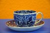 Wedgwood Ferrara Kaffee Gedeck Blau Weiss um 1900