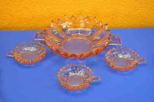 Individual bowl Art Deco 1920 Rosalinglas + 3 bowls