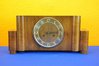 Art Deco mantel clock pendulum wood walnut 30s