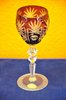 Colored cut to clear crystal Amethyst handcut wine glass