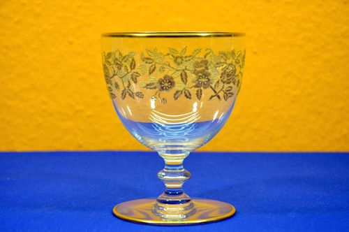 Baccarat Glas Sorbet Schale Pantogravur Gold