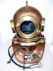 old Russian helium diving helmet of copper brass