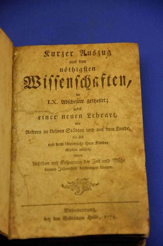 German book private lessons for children 1774