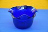 Murano flower pot in royal blue Wave Edge