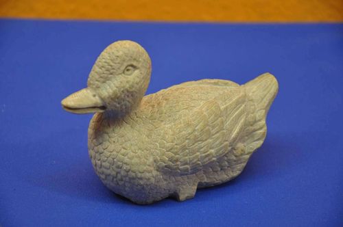 Tierfigur Deko Speckstein Ente handgeschnitzt ca. 12 cm