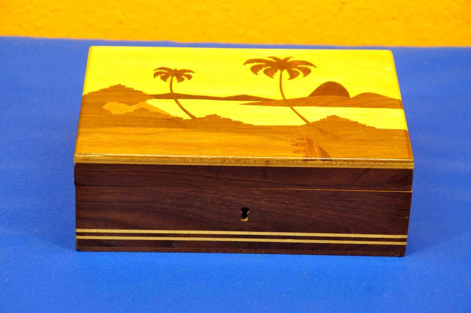 Schmuckkasten Holzschatulle,Wooden Box,Kästchen,Holzbox Kunsthandwerk Intarsien