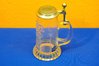 Crystal Glass beer mug hand work with tin lid