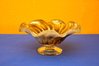 Murano Glass foot bowl gold dust ruffled