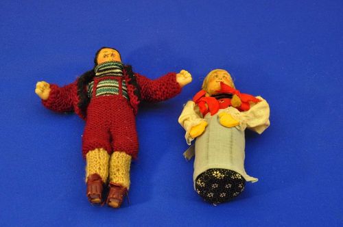 2 small costume dolls handmade