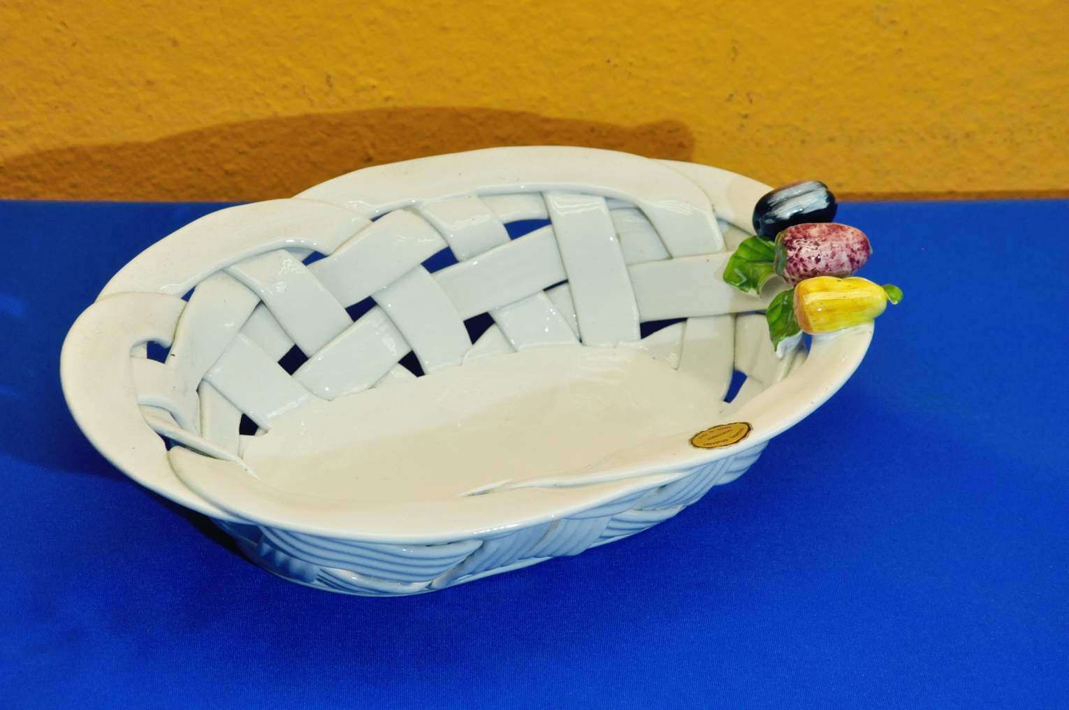 Bassano italienische Relief Keramik 2 teilig Salatbesteck  Girasole Blume NEU 