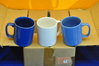 6x Kaffeebecher Staffordshire Kiln Craft 3 Farben