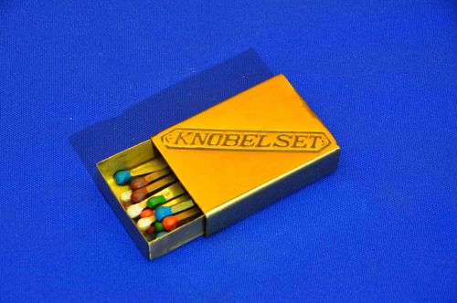 Vintage Knobelspiel Messing Knobel Set Box + Stäbchen
