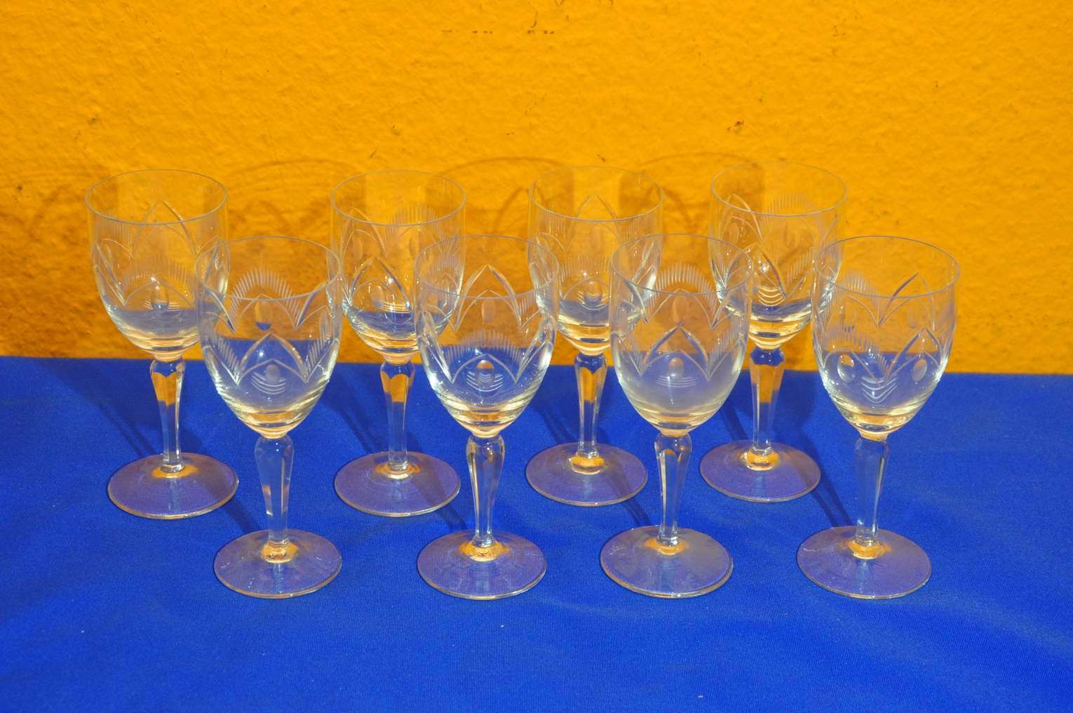 Römer Weinglas Glas Schleuderstern mundgeblasen geschliffen 30er Jahre Kelchglas 