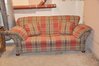 Red plaid sofa Frommholz model Verona 2 1/2 seater