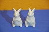 2 Cute Porcelain Bunnies in White