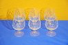 6 crystal cognac glasses with notch cut