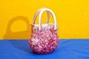 60er Jahre Murano Glas Tasche Vase Pink Weiß Schwarz