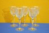 5 crystal wine goblets hand blown square stems