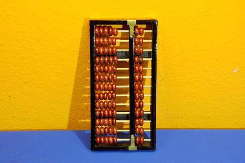 Diamond Abacus Ball Calculator Wood Brass
