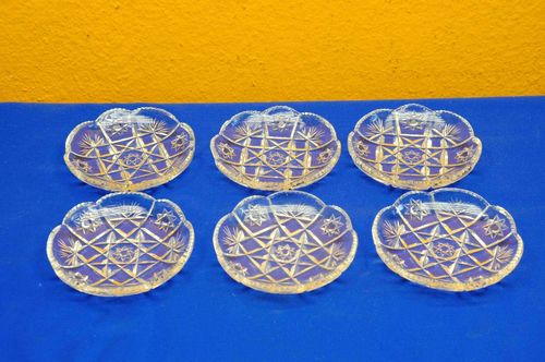 6 crystal glass dessert bowls around 1920s