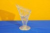 Kristall Vase flache abgeschrägte Form Art Deco