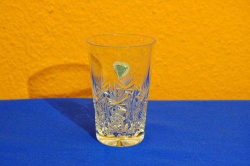 Vintage Kristall Trinkglas Wasserglas Handschliff Sterne