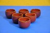 Egg Cup Set 70s Ceramic Red 5 + 1 Piece